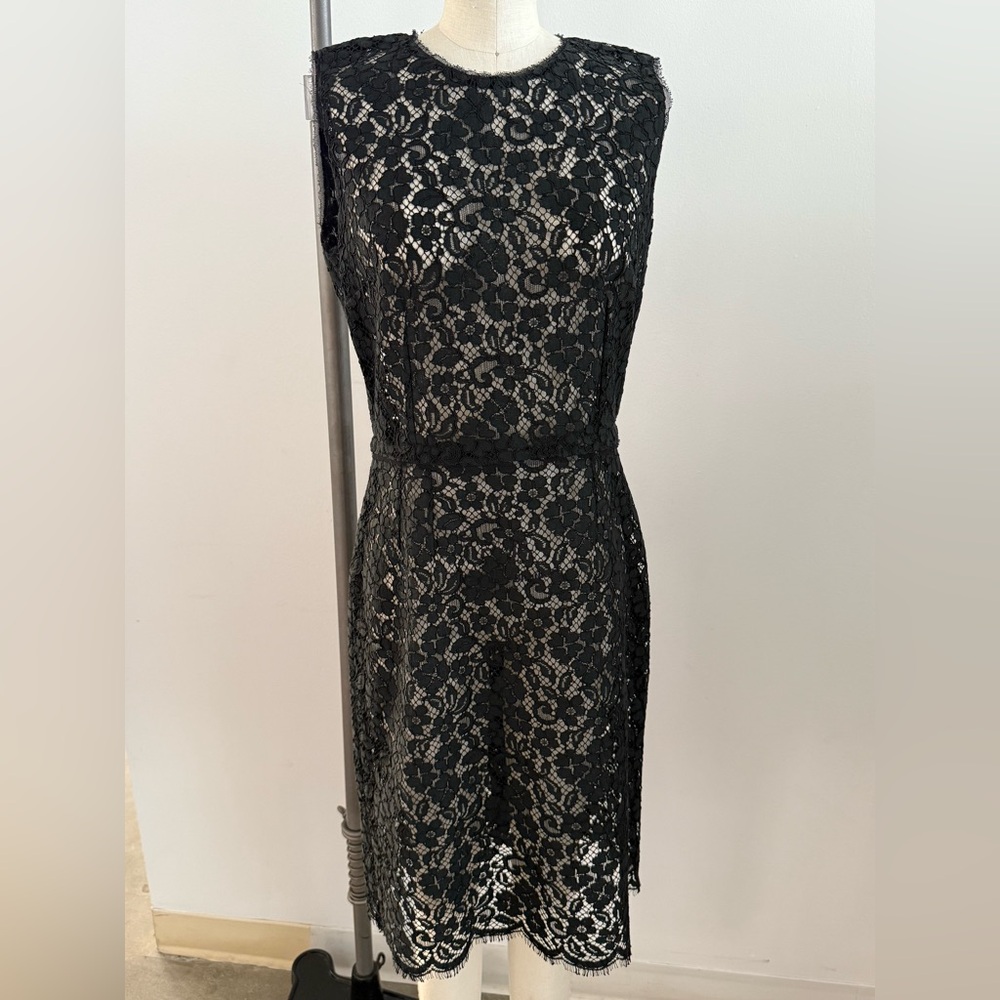Dolce & Gabbana Black Lace Midi Dress